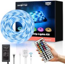 Amazon Com Daybetter Led Strip Lights 16 4ft Waterproof Color Changing Led Lights With Remote Controller And Power Supply Home Improvement