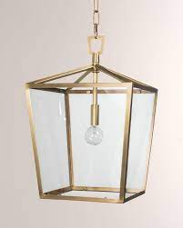 Camden Small Brass Glass Lantern Pendant