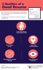 Resume Infographic 5 Resume Qualities Of A Good Resume