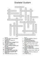 We discuss their function, the different types of bones in the human body, and the cells that are involved. Skeletal System Crossword Puzzle Crossword Puzzle Skeletal System Activities Crossword
