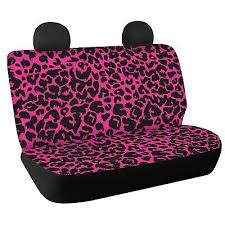 Pink Leopard Print Auto Rear Bench Seat