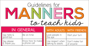 Guidelines For Manners To Teach Kids