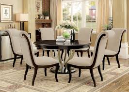 Dining sets up to 6 seats. 60 Abela Espresso Champagne Round Dining Table Set For 6
