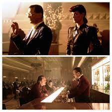 In the film "Blade Runner" (1982) Tyrell is played by Joe Turkel who also  played the bartender in "The Shining" (1980). This is because the bar and  Tyrell's studio were actually filmed