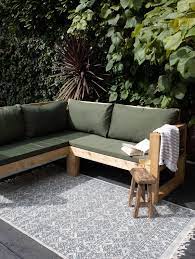 Wooden L Shaped Garden Sofa Outdoor