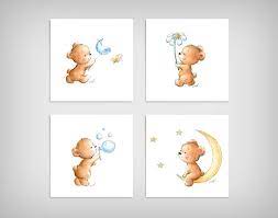 Set Of 4 Cute Teddy Bears Printable Art
