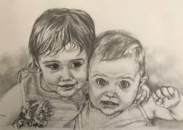 Sister was in a fatal car accident a few months before this and little brother tried to make her laugh. Pencil Portraits Gallery Julie Cohen