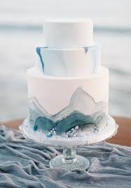The top two tiers were vanilla bean. Chic Simple White And Blue Beach Wedding Cake Emmalovesweddings