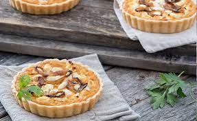Lay the puff pastry over the filling and tuck the edges into the pan and around the potatoes. Sweet Potato And Goat Cheese Tart With Caramelized Vidalia Onions Bland Farms