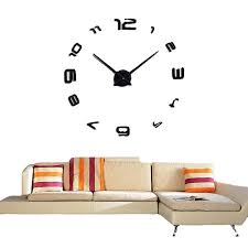 Large Diy 3d Wall Clock Home Decor