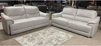 taranto light grey leather 3 3 sofa