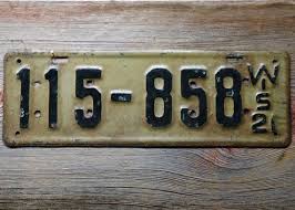 1921 Wisconsin Vintage License Plate 115858 | Vintage license plates,  License plate, Plates
