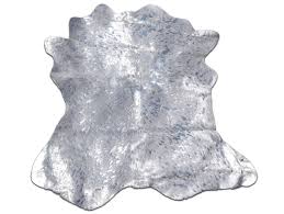 silver metallic cowhide rug approx