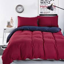 qoo10 bedding sets simple wine red