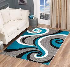 4x6 ft modern area rug swirls carpet