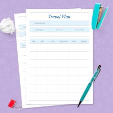 travel plan template template