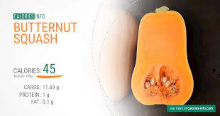 ernut squash calories in 100g or