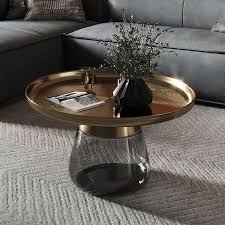 Round Bell Glass Coffee Table Large