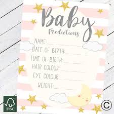 Game guess baby's due date, weight, etc!! Little Angels Jamboree Baby Shower Game Pack Of 20 Baby Prediction Advice Cards Pink Moon Guess The Weight Date Bsmap20 Buy Online In Dominica At Dominica Desertcart Com Productid 131059356