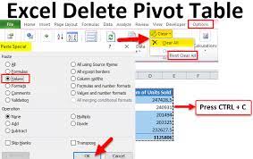 how to delete a pivot table methods