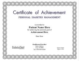 Personal Diabetes Management Certificate Of Achievement