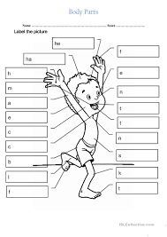 Head, hair, face, nose, ear, eye, mouth, teeth, neck, hand, finger, arm, elbow, knee, shoulder, back, foot, toe, leg. Body Parts English Esl Worksheets For Distance Learning And Physical Classrooms