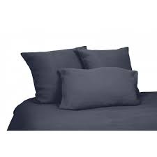 pillow case in denim blue washed linen