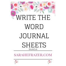 Write The Word Journal Sheets