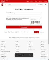 common errors with target gift cards
