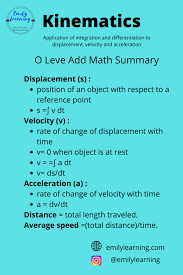 Kinematics O Level Add Math