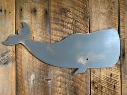 Large 42 Wooden Whale Wall Art