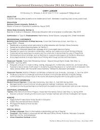 Experienced Elementary Teacher Resume Templates At