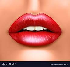 beautiful woman lips with red vector image