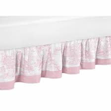 Pink Toile Queen Bed Skirt