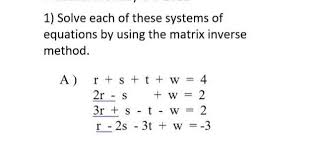 Solve Each Of These Systems Of