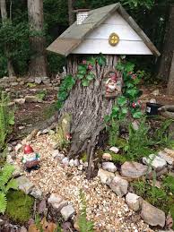 Fairy Garden Gnomes Tree Carving