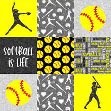 yellow softball fabric wallpaper and