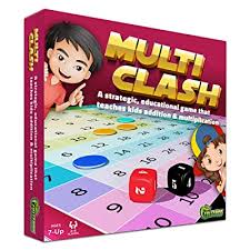 Click the picture bellow and download our free multiplication dice game in pdf. Buy Multi Clash Addition Multiplication Board Game For Ages 7 2 4 Player Math Games With Coins Dice To Teach Multiplication Skills Multiplication Table Game For Family Night Zolizard Games