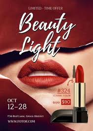red lipstick poster template and