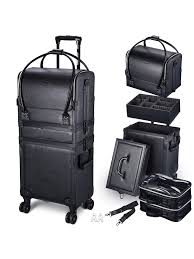 rolling makeup case cosmetic train case