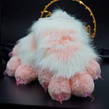 White Pink Stripe Paws Fursuit Paw Puffy Paws Cosplay - Etsy