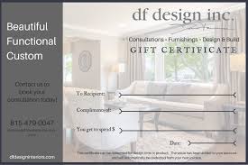 interior design gift certificate