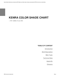 Kenra Color Shade Chart