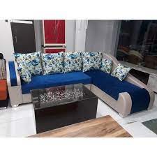 modern luxury l shape wooden sofa set