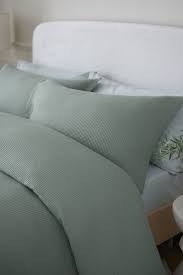 Sage Green Waffle Duvet Cover And