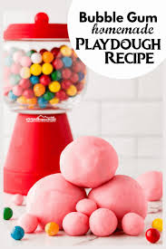 homemade bubble gum playdough recipe