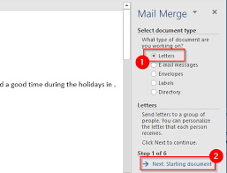 mail merge in word to create letters