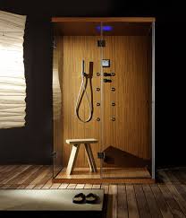 wooden shower enclosures in teak shower