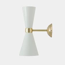 Double Cone Brass Wall Light