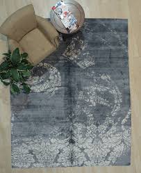 eorc black hand knotted bamboo silk and